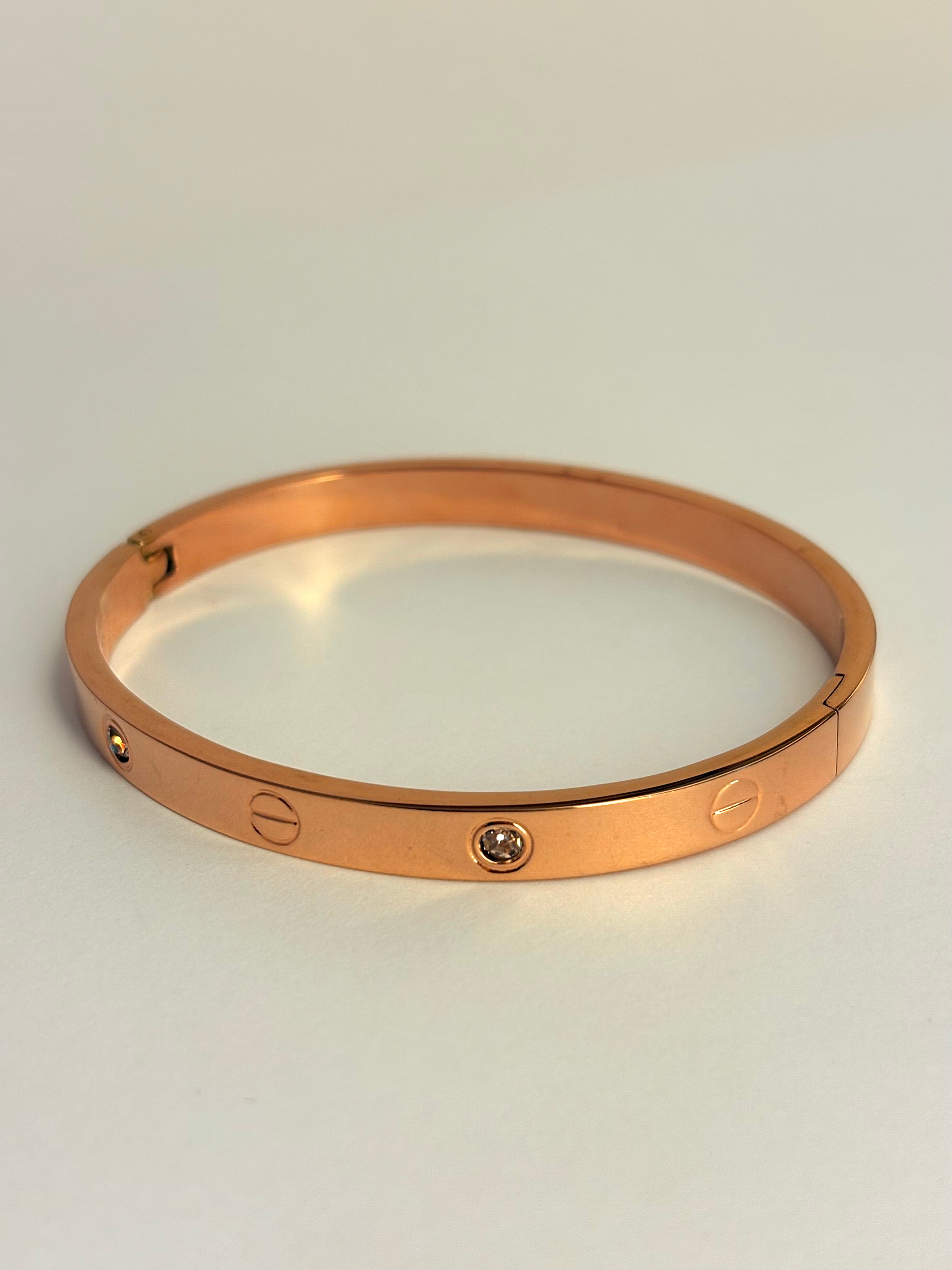 Rose Gold Anti Tarnish Half Stone Cartier Inspired Bracelet